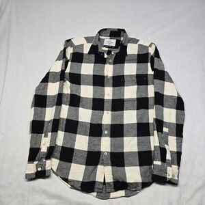 portuguese flannel Long Sleeve Check Shirt Men Size Medium